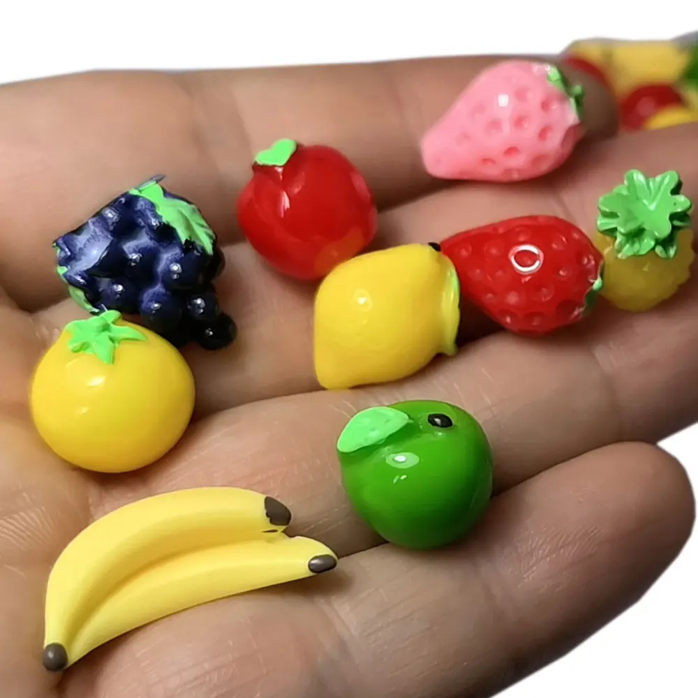 Miniature Dollhouse Food Accessories Realistic Fruit Lemon Strawberry  Banana Grape Ornaments Doll House Decoration Accessories