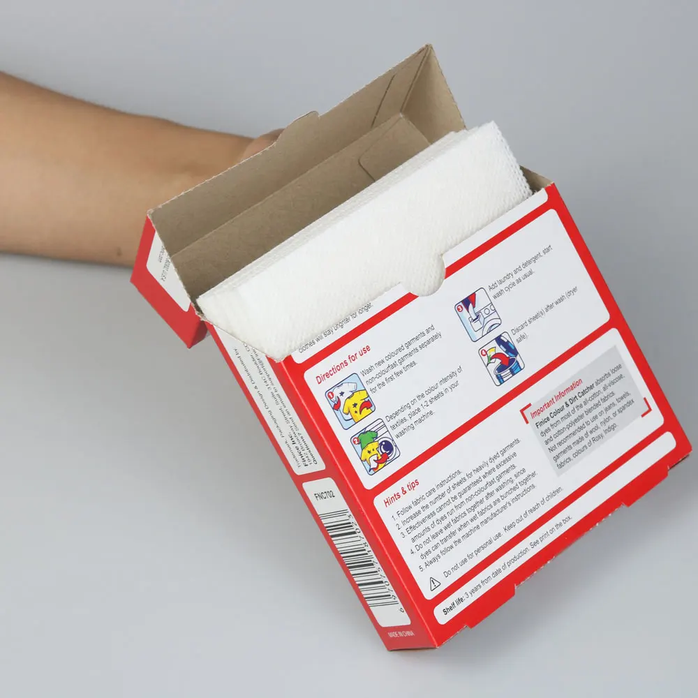 Finice Disposable Solid Color Catcher Sheets for Apparel Laundry Washing Eco-Friendly