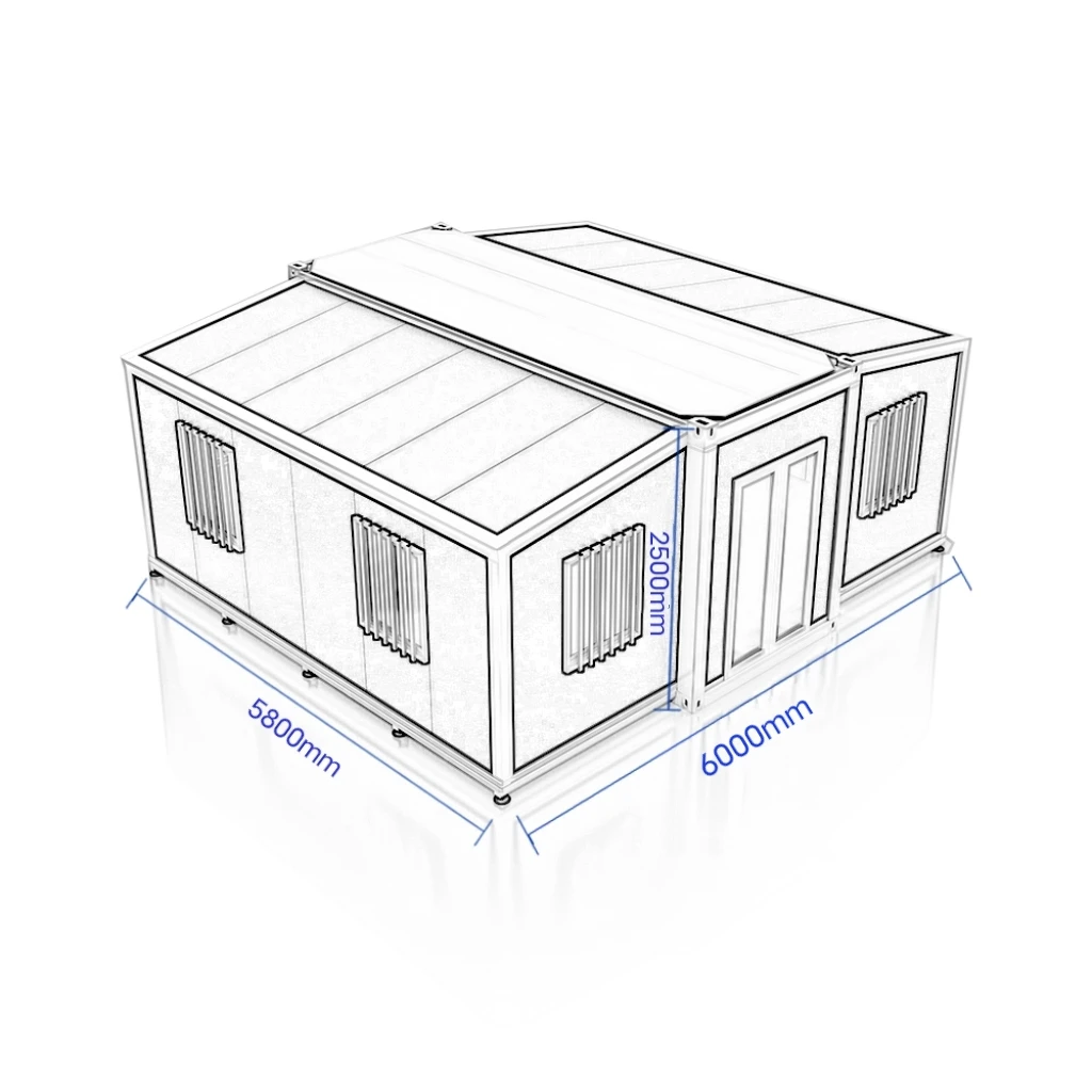 Folding House Easy Install 20ft 40ft Modular Home Expandable Container ...