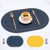Óvalo bicolor, azul y amarillo.