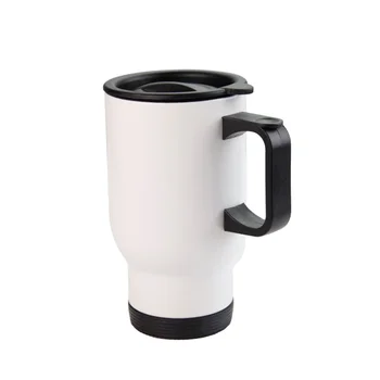 14oz Custom Logo Black Personalize Double Wall Vacuum Curved Tumbler Sublimation White Blank Stainless Steel Beer Mug with Li