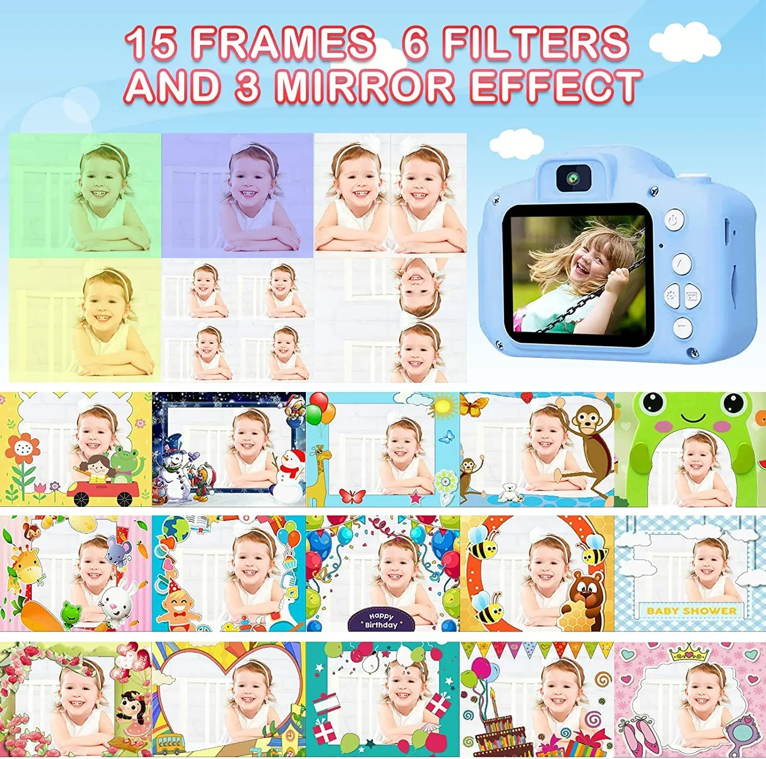 1080P HD 2 дюймов экран принтом «камера» для детей игрушки мальчиков и девочек Рождественский подарок на день рождения цифровая видеокамера мини воспроизводить видео