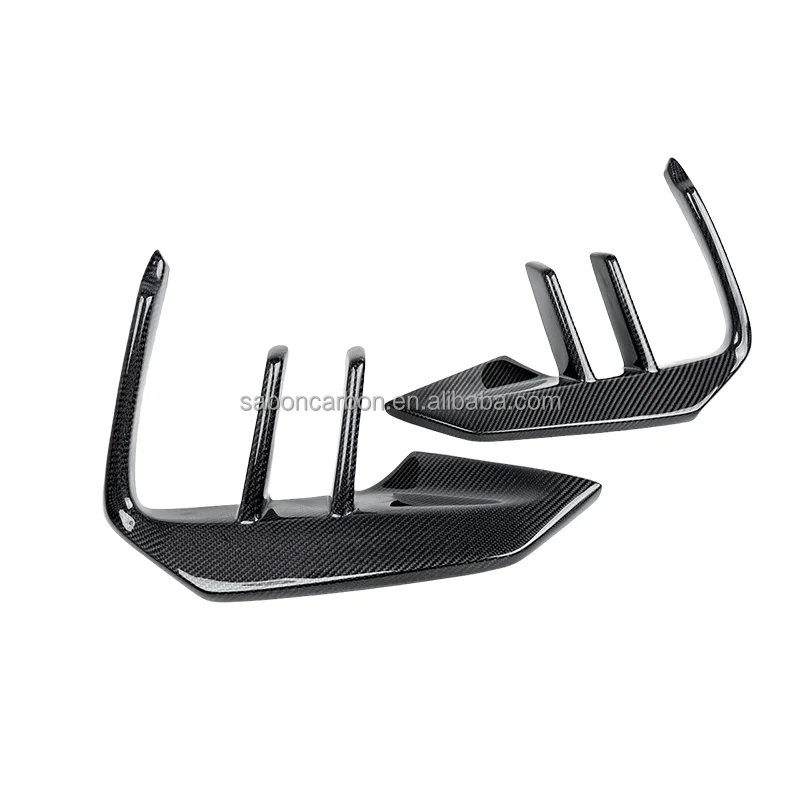 2 Fin Style F87 M2C Carbon Fiber Front Splitter Bumper Inlet Air Duct for BMW F87 M2C 18-21