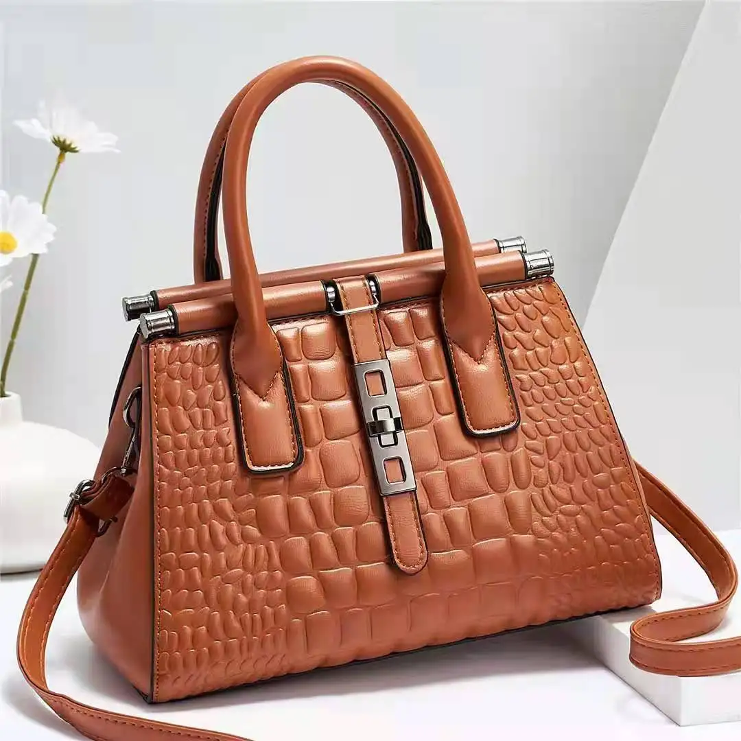 Handbag Female New Crocodile Pattern Design Popular Shoulder Bag