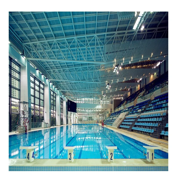 Prefab Swimming Pool Cover Space Frame Roof Steel Structure Building