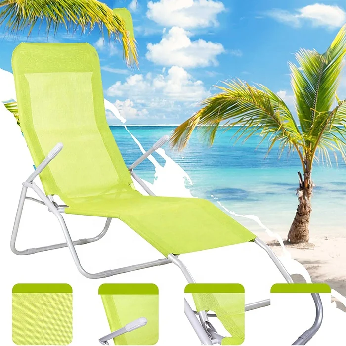 Reclining Beach Tri Fold Beach Chaise Folding Chair Folding