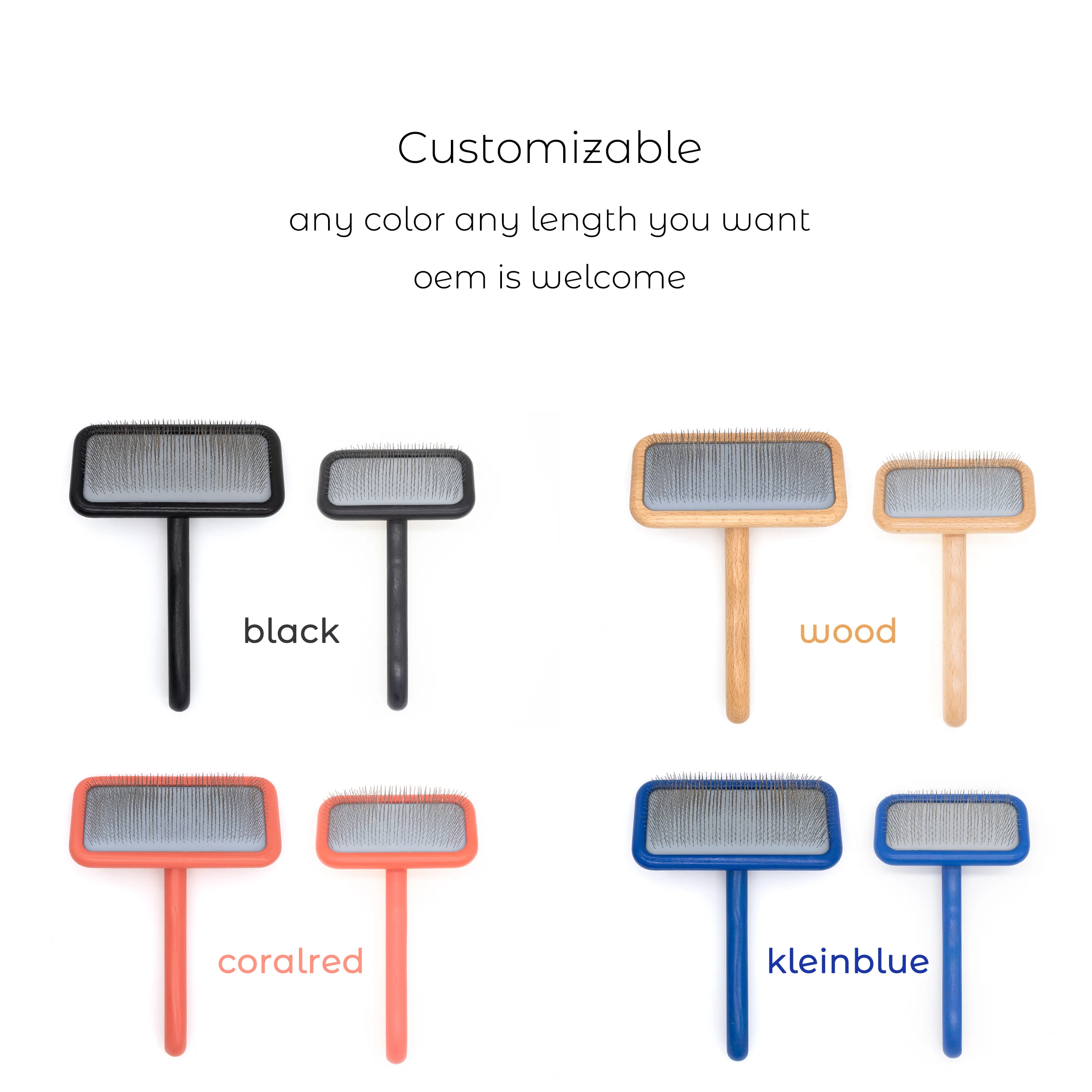 Curved Wooden Handle Pet Grooming Dog Slicker Brush With Super Soft Rubber Air Cushion Pet Brush