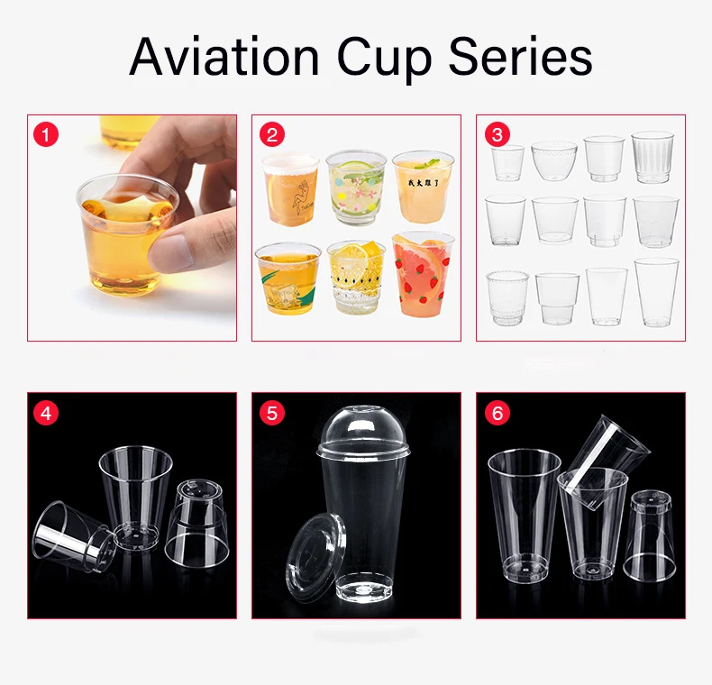 Customized printing disposable cups plastic aviation ps hard plastic creative drinking cups hospitality cup manufacture