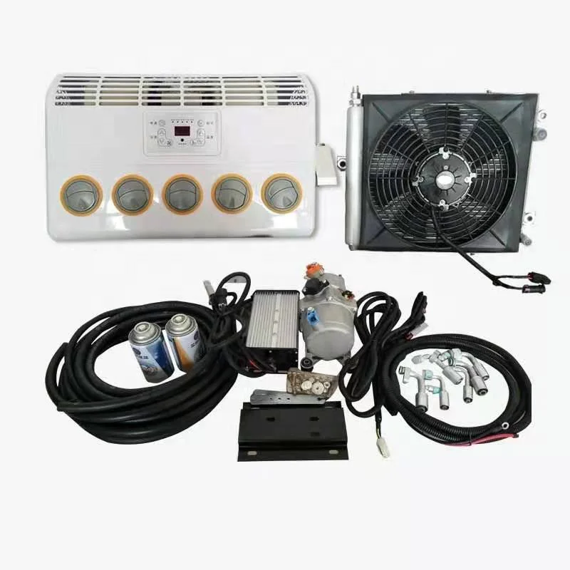 電動コンプレッサー　12ｖ レシーバー付き 汎用12v電動エアコンコンプレッサー、ダッシュボード下設置用車両向け