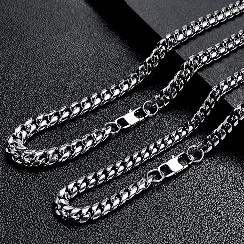 Stainless Steel Chain Necklace For Men Black Necklace Chains Curb Cuban  Link Jewelry