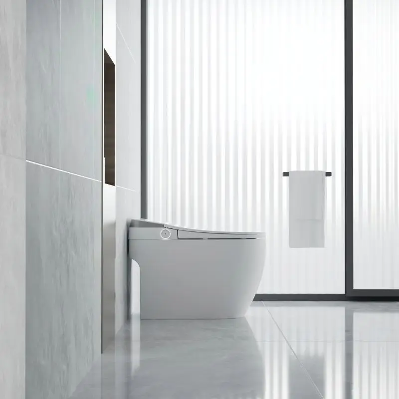 LED Display Screen Intelingent Bidet Heated Seat Foot Induction Flush Remote Control Smart Toilet