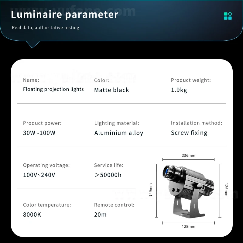 Yufan dynamic floating projection light