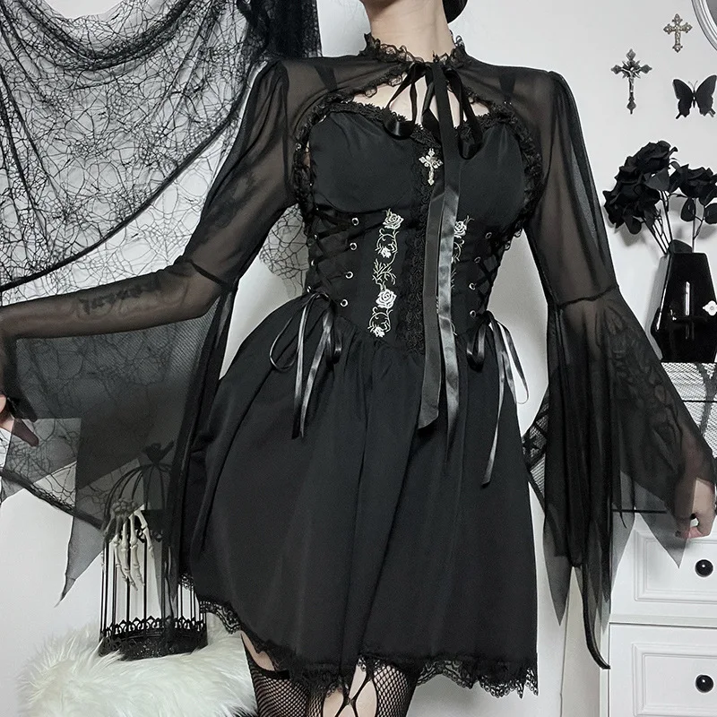 videos of women in sexy lingerie Gothic Crop Top main image 0