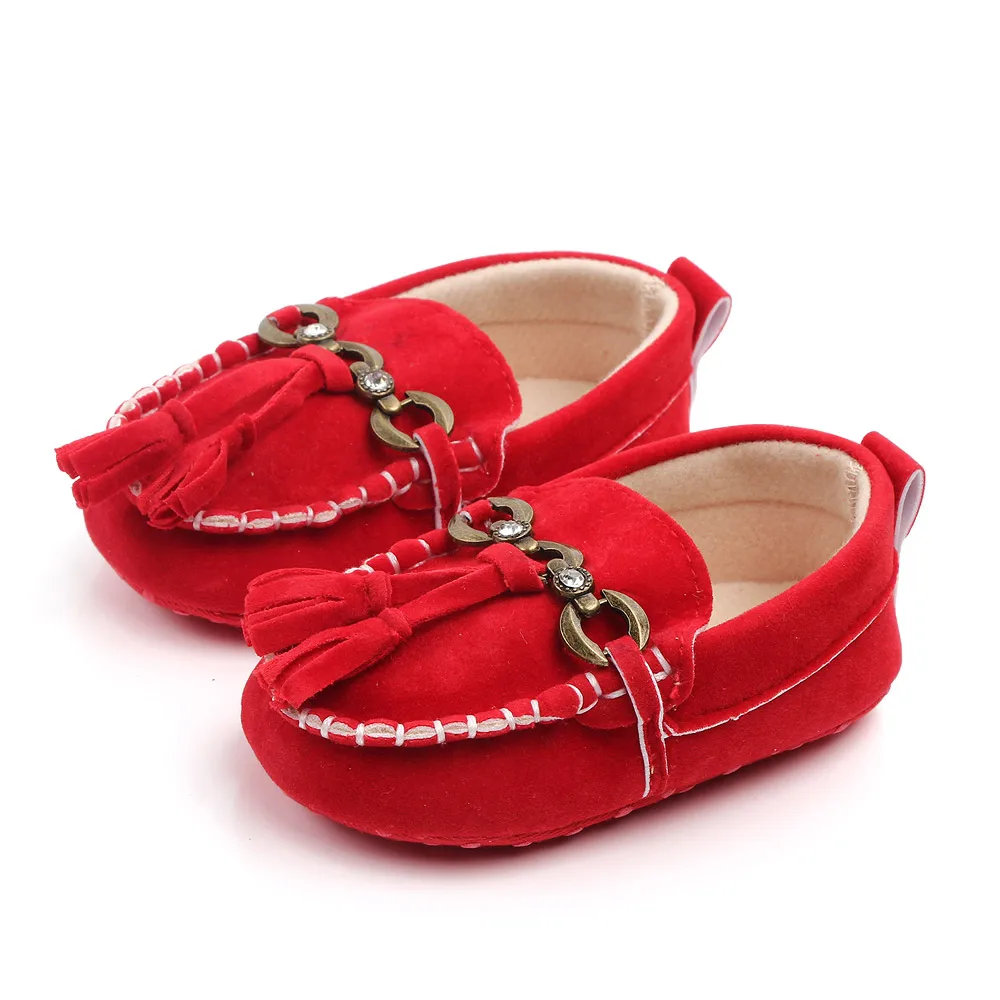 New Arrival Anti-slip Handmade Baby Loafers Infant Toddler Boys Girls Prewalker Moccasin Crib Shoes details