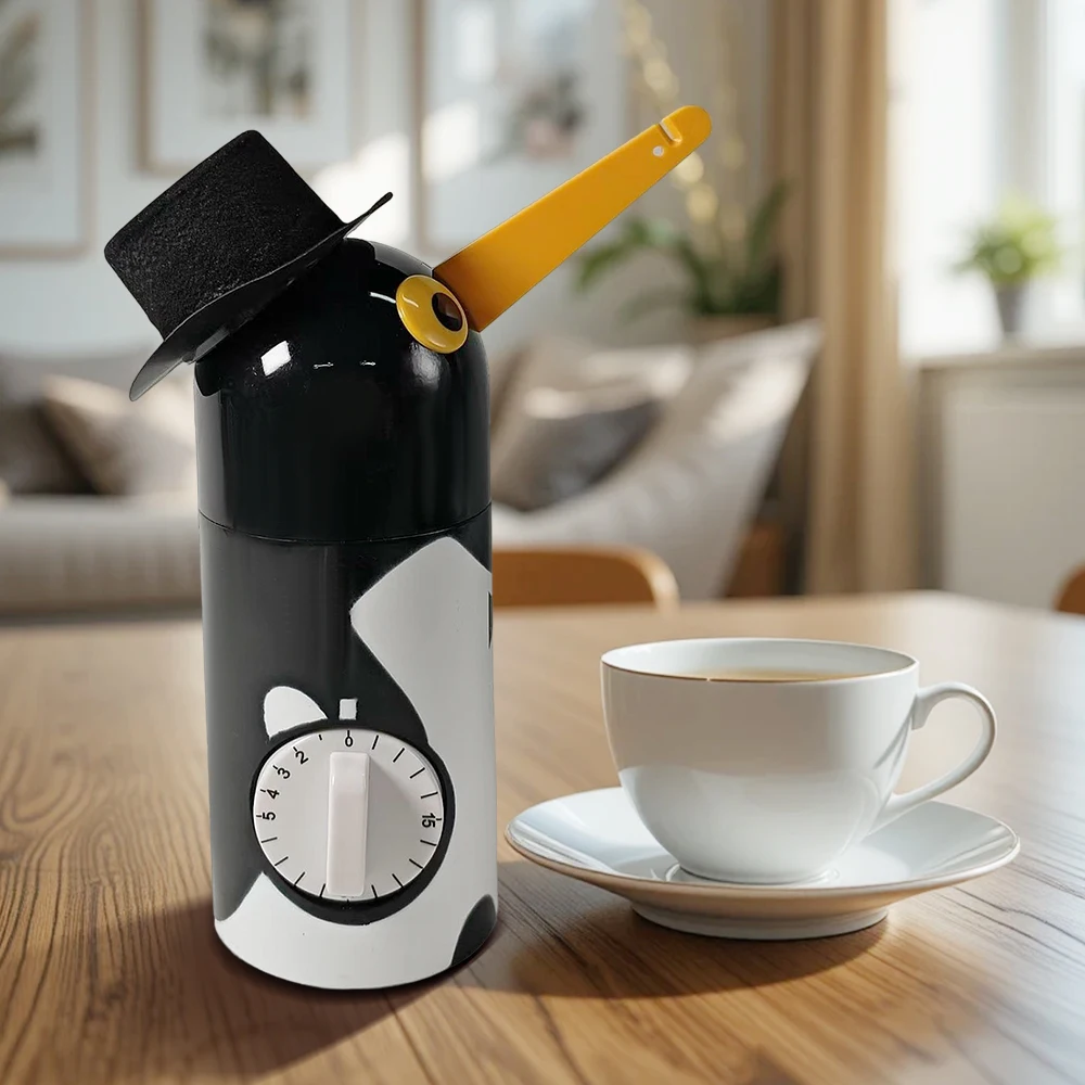 Standard 60min Analog Penguin Shape Tea Timer Modern Classic Industrial Design for Cooking Restaurant Use Mechanical Timer