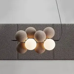Designer Minimalist Hanging Bubble Ball Lamp Creative Luxury Led Restaurant Dining Room Nordic Velvet Ball Pendant Lights