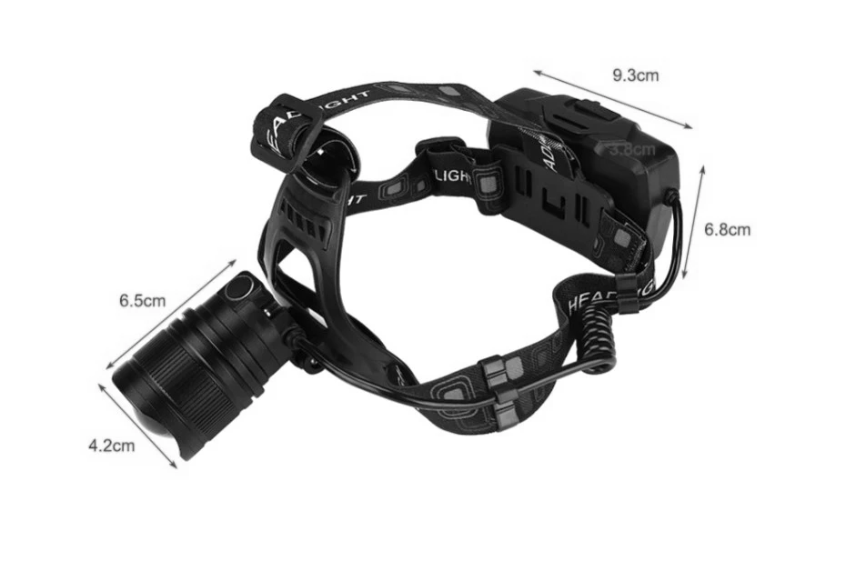 2000lumen Rechargeable Hunting Headlamp P50 LED Hunting Head Light with 3 Batteriesled Headlight P50