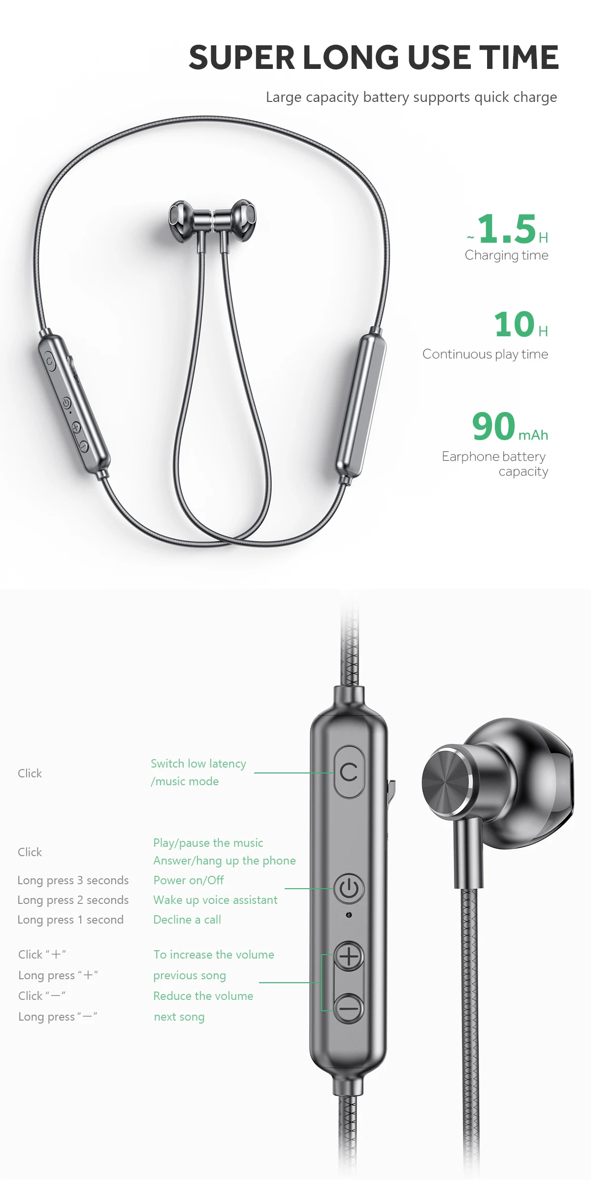 2021 new wireless TWS gaming noise cancelling earbuds wireless earphones neckband earphones headphones headsets