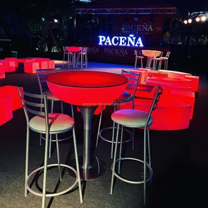 Modern Portable LED Bar Table for Indoor/Outdoor Events Glowing Garden Wedding Party Furniture Night Club Plastic Bar Furniture