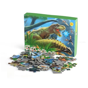 Manufacturer Educational Baby Toys DIY Logo 60pcs Custom Children's Cartoon Animal Paper Jigsaw Puzzle