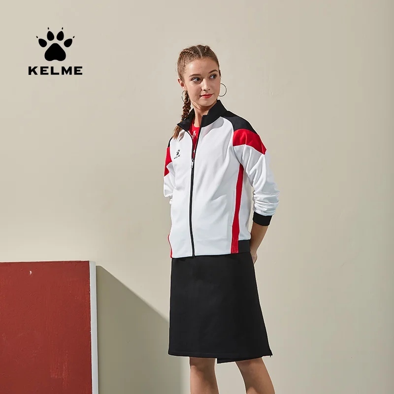Женская спортивная куртка KELME, повседневная спортивная толстовка на молнии для бега, унисекс