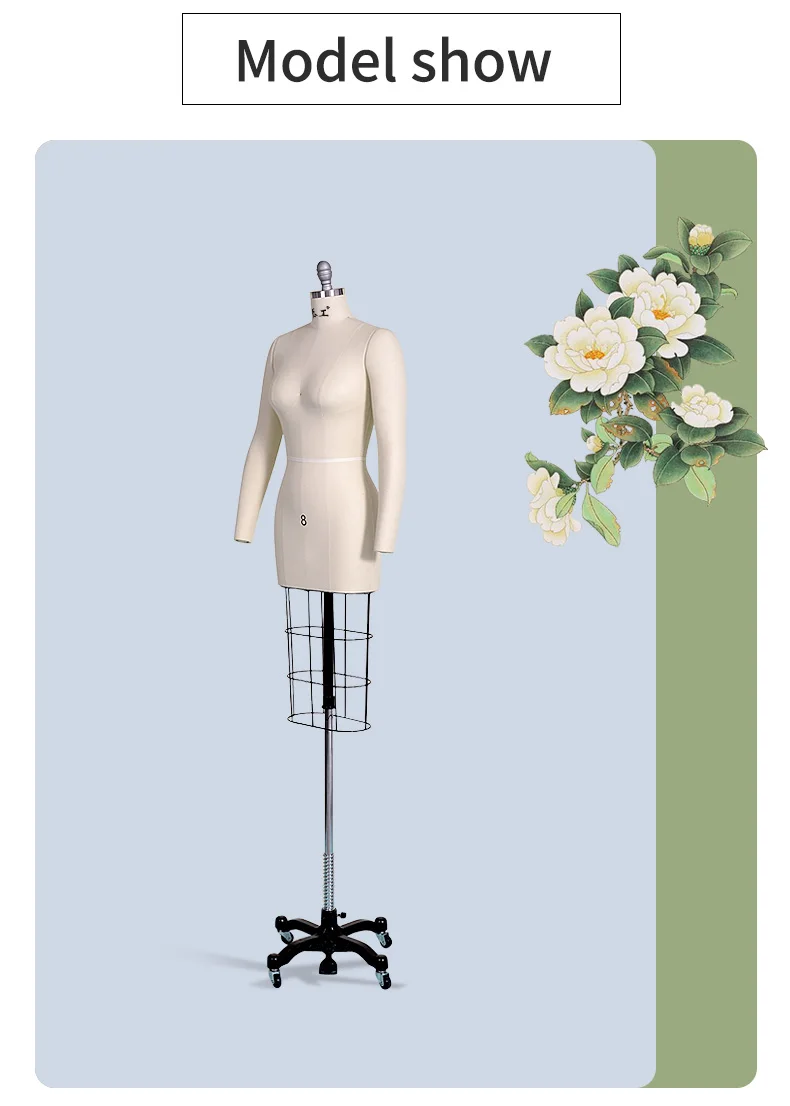 Dummy Fiberglass Lady Mannequin Manufacturer Half Body  Torso Adjustable Dress Form Mannequin Female Body