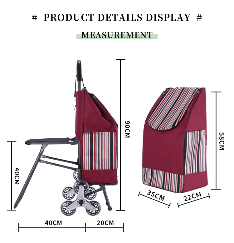 High Quality Folding Trolley Bag Portable Shopping Bag Cart Shopping