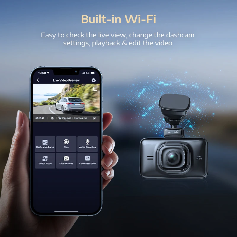 Arpha D22 3 Inch Touch Screen Car DVR Dual Lens HD 2K 1080P Dash Cam Video Recorder Camera New Car DVR Camera Dashcam