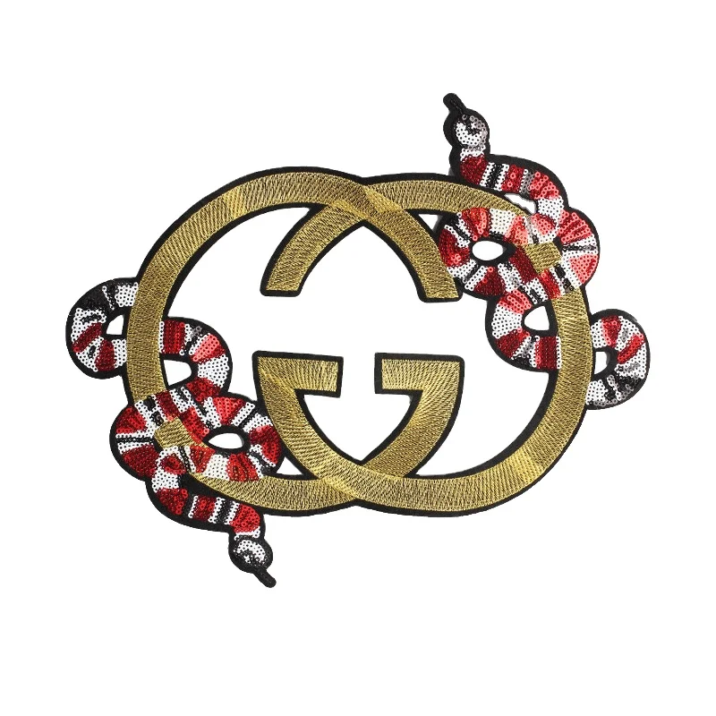 Cheap Animal Sew on Embroidery Patch for Clothing Embroidered Snake Logo Patches