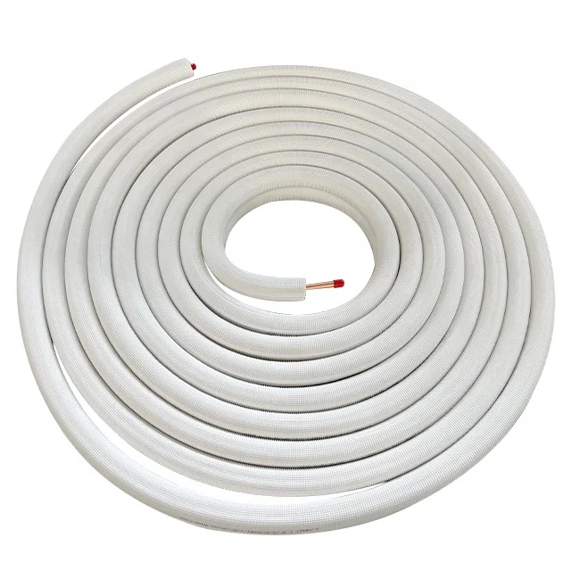 3/8 7/8 50ft Air Conditioner Copper Tube Line Set White PE Insulated Copper Pipe