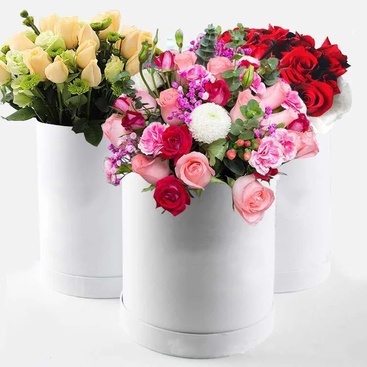 Cajas De Ramo De Flores De Rosa Para Regalo De Boda,Forma Cilíndrica,De  Alta Calidad - Buy Abrazo Cubo Flores Cajas De Todos Los Tamaños,Caja De  Flores,Papel De Preservada Ramo Embalaje Redondo Regalo