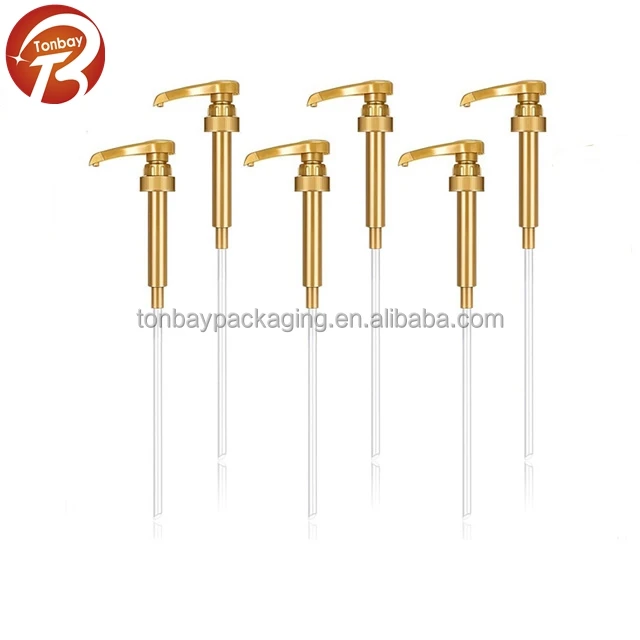 28mm Gold Coffee Syrup Dispenser Pump For Syrup Bottles Coffee