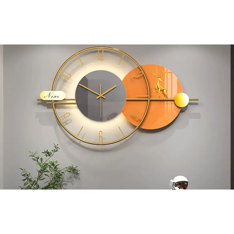 Многофункциональные настенные часы с регулируемым светом креативные металлические Стеклянные Настенные на заказ для домашнего декора