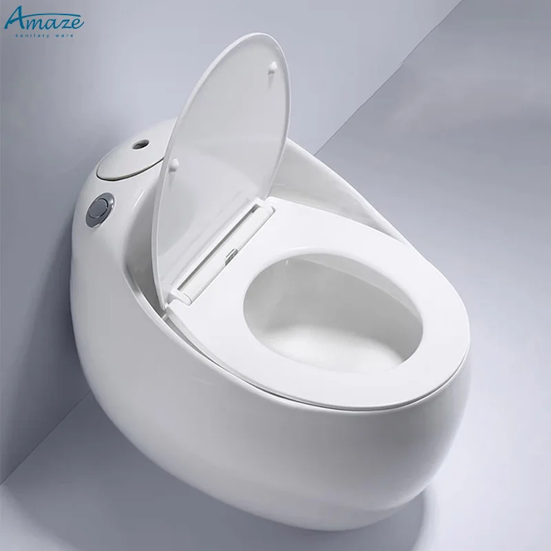 Marble design bathroom round colored water closet floor mounted one piece wc ceramic egg shaped toilet bowl supplier