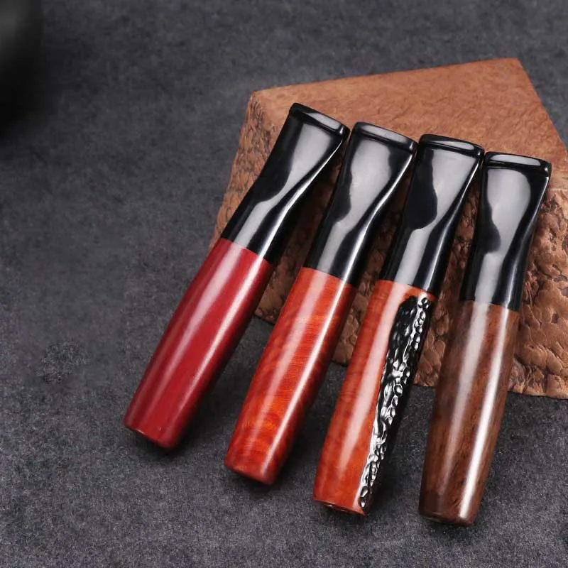 stone cigarette holder Stone Nanmu 9MM Recore Cigarette Holder Removable Filter Solid Wood  Cigarette Holder