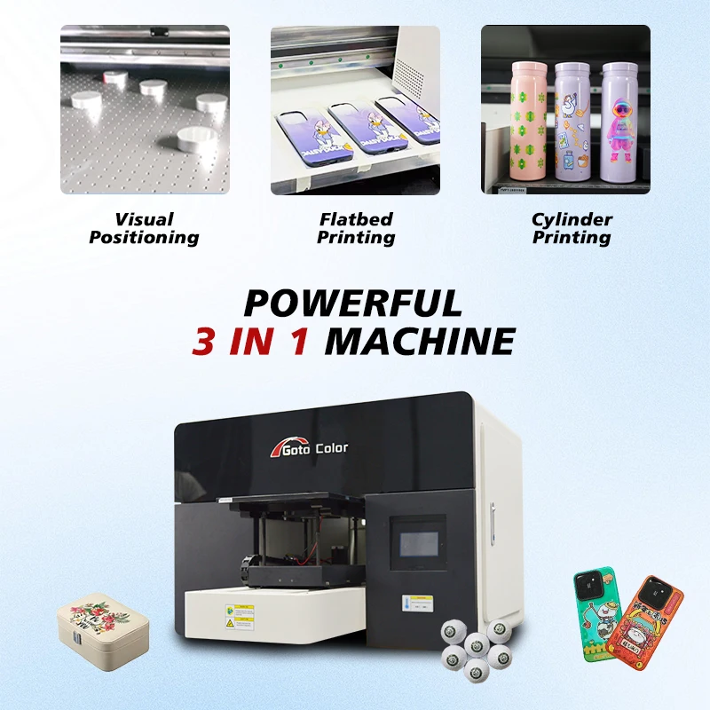 Mini A3 UV DTF Printer Desktop Small UV Flatbed Glass Cup Golf Ball logo Mug Uv Dtf Printing Machine