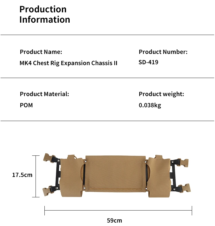 SIVI Multifunctional Chest Rig Mounted Chassis Micro Fight Placard ...