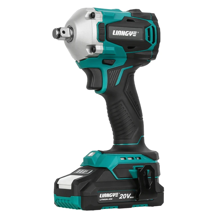 20V Battery-Powered Lithium-Ion Brushless 400Nm Compact Portable 1/2-Inch Lightweight Cordless Impact Wrench for Automotive Home