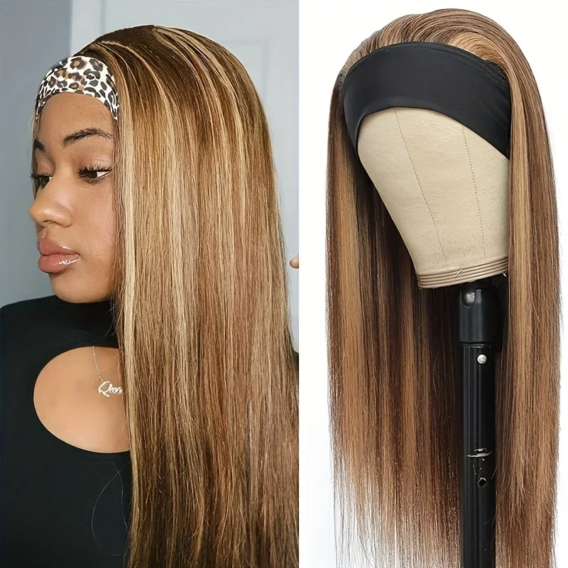 Parrucca dritta P4/27 con mèches per donna, densità 150%, realizzata a macchina, con fascia_voghion.com