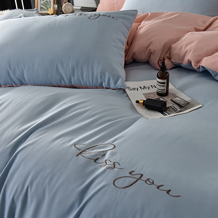 Популярный Комплект постельного белья, однотонное одеяло, пододеяльник, простыни из полиэстера, Индивидуальный размер