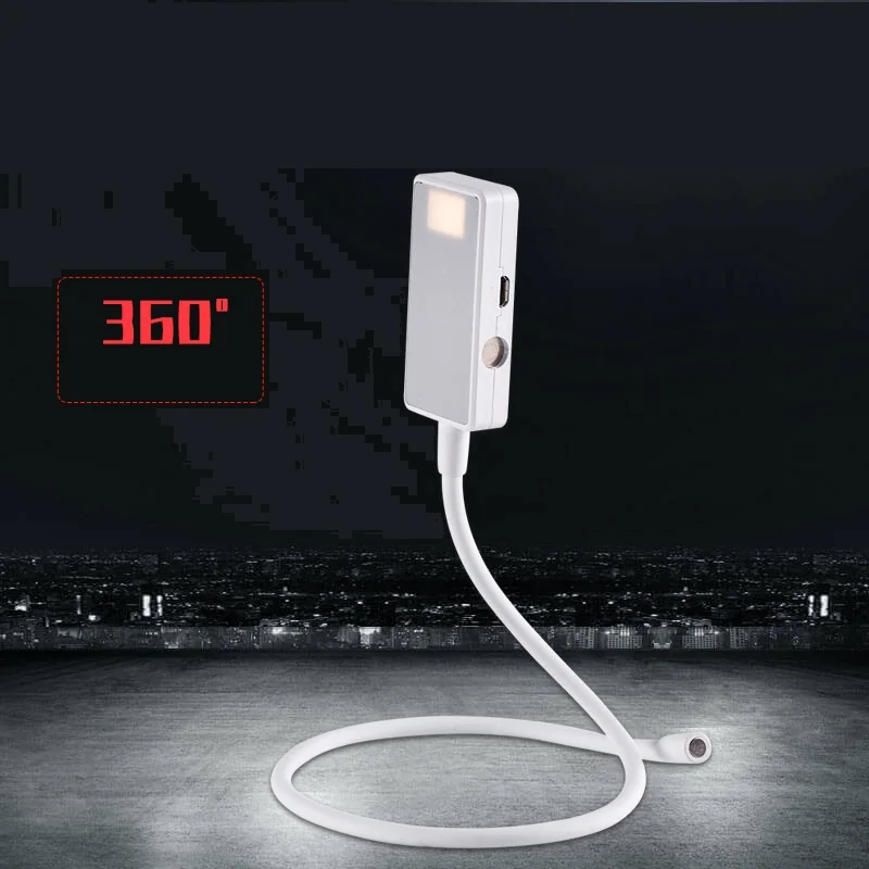 Flexible Rechargeable LED Neck Light Foldable PC Material for Hands-Free Indoor Lighting School Living Room Available White