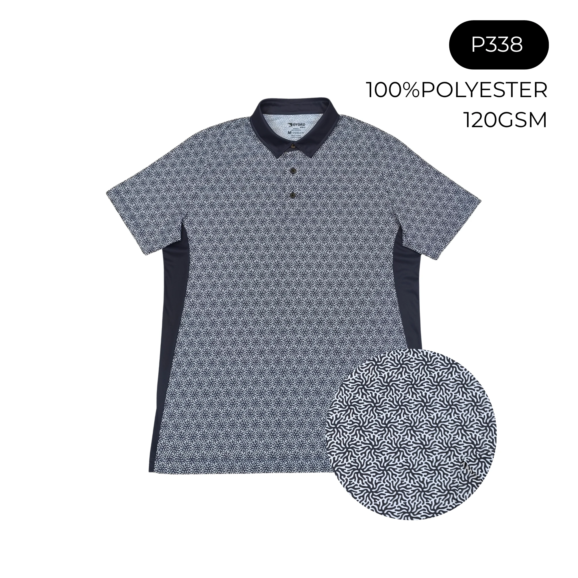Custom Neon Sublimation Printing Golf Polo Pattern Print Quick Dry Slim Fit 4 Way Stretch Golf Shirts for Men Women Poloshirts