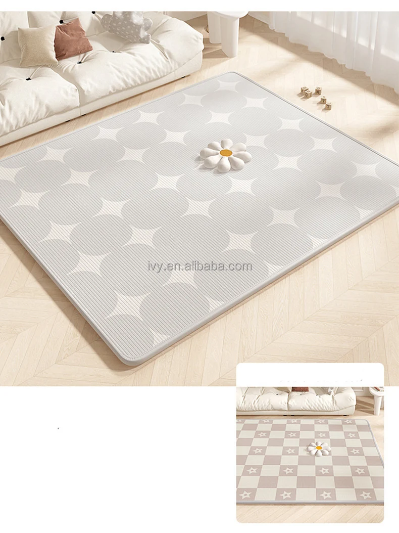 IVY Foldable Children Crawling Mat Double-sided Waterproof Room Decor Soft Foam Kids Rug Carpet Large Baby Play Mat factory