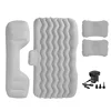 Flocked wave pattern long pouf gray