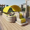 Tenda da sole 3m color moka giallo per piscina - senza scivolo e pompa