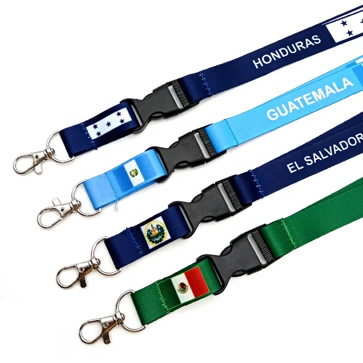 Customized Printed Personality Lanyards Keycords with Plastic Buckle/Produce Different Necklaces Countries Lanyard Key Cords