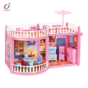 Chengji Baby Kids Pretend Play Diy Kits Diy Doll House Gift Plastic Play Building  Girls Toy Diy Doll House Play Set