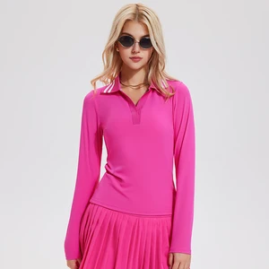 Fashion Design Ladies Horse Riding Shirts Custom Logo Women's Long Sleeve Equestrian Spandex Nylon Tennis Tops