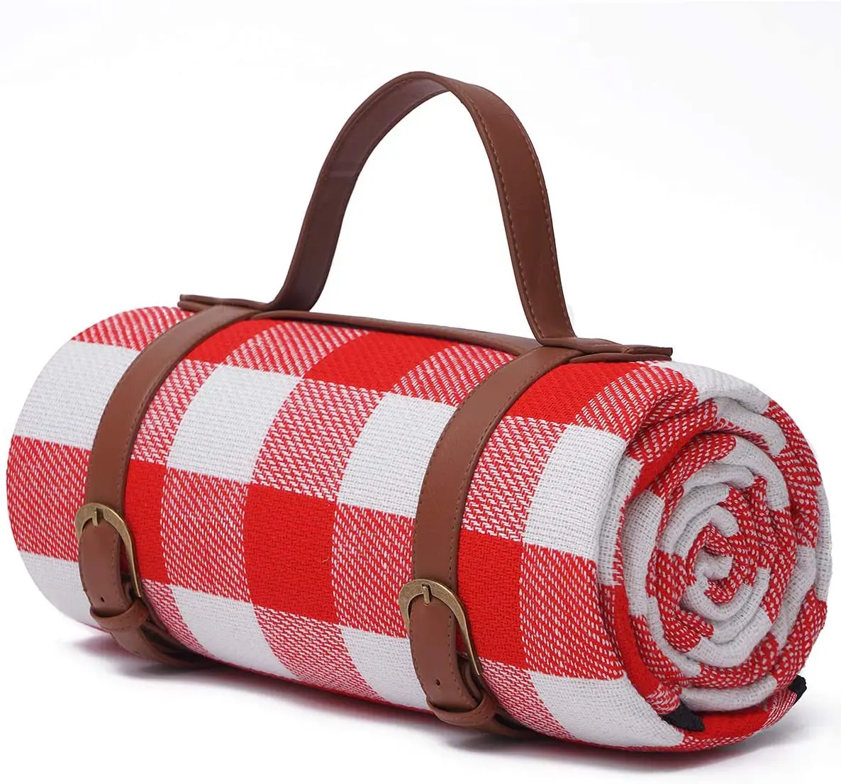 Custom Extra Large Portable Tote Plaid Custom Picnic Blanket Outdoor