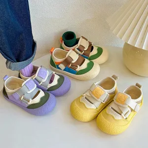 Hot Sale Ins Style Flat Anti-slip Kids Walking Shoes Soft Soled Casual Canvas Shoes for Girls and Boy